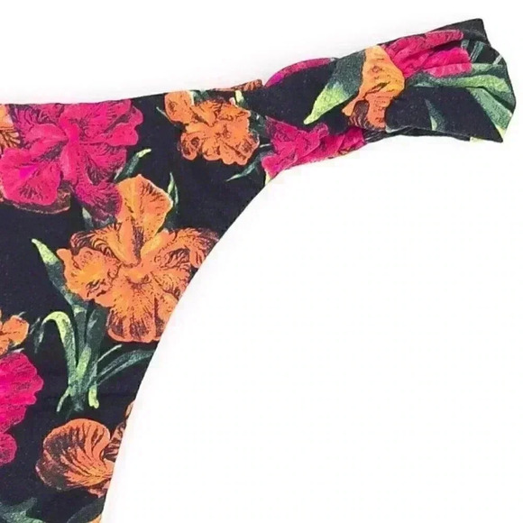 Summer Floral Print Bikini Thong Bottom Size Small Brazilian Cut Bikini Thong - Picture 2 of 4